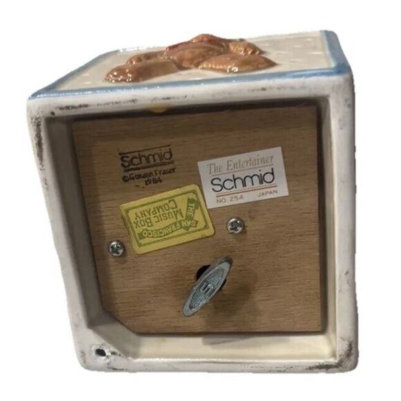 VTG 1984 SCHMID GORDON FRASER Music Box 6.5 in Teddy Bear Jack in the Box Works! - Picture 6 of 8